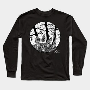 Morels with White background- for dark color Long Sleeve T-Shirt